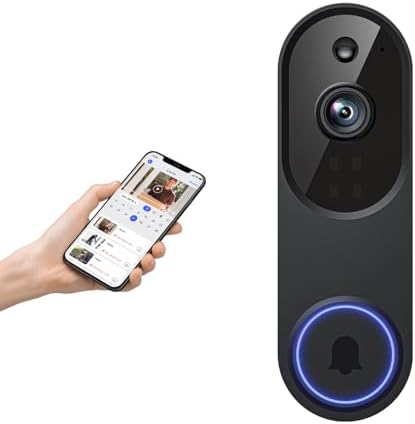 1080p Wireless Doorbell Camera with AI Human Detection, 2-Way Audio, Night Vision, Cloud Storage (Sold Separately), Real-Time Alerts, Rechargeable Battery-Powered, 2.4Ghz Wi-Fi Olny