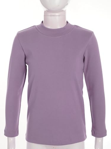 YiZYiF Kids Girls Thermal Underwear Undershirts Solid Color Mock Neck Shirts Baselayer Gym Workout Active Top3