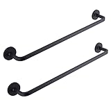 LEKUSHA 2 Pieces 16 Inches Magnetic Towel Bar for Refrigerator, Magnetic Towel Holder Towel Hook Hanger for Fridge, Kitchen Stove, Oven, Dishwasher, Sink Laundry Washing Machine Black