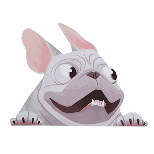 Adesivo Bulldog Francese Fulvo, Decalcomanie Adesivi Per Vetri Auto Per Cani Carini Decalcomania in Vinile Per Animali Domestici (8,7 X 6,3 Pollici)(Grigio)