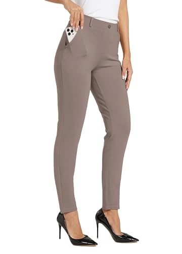 Willit Women's Yoga Dress Pants Skinny Work Slacks Leggings Slim Fit Stretch Office Casual Pants Pockets 27"/28"/29"/30"