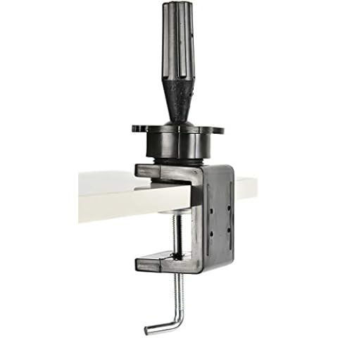 FUTAI Human Hair Mannequin Head Table Clamp Stand Black Wig Head Metal Holder for Hairdresser Practice Manikin Cosmetology Makeup Doll Training Head Braiding Styling Curling Cutting Updos Display Cover