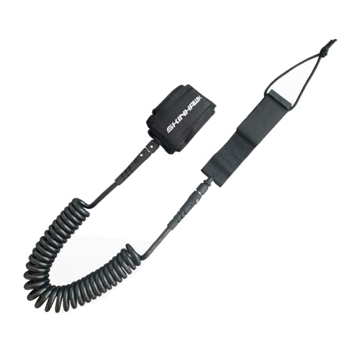 Skinhawk Laisse de surf, sangle de pied pour stand up paddle planche à vagues, laisse de surfing coiled Cover