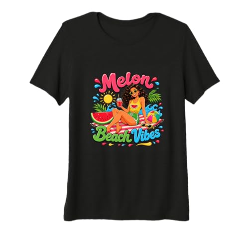 Womens Melon Beach Vacation Tropical Summer Vibes Premium Tri-Blend T-Shirt