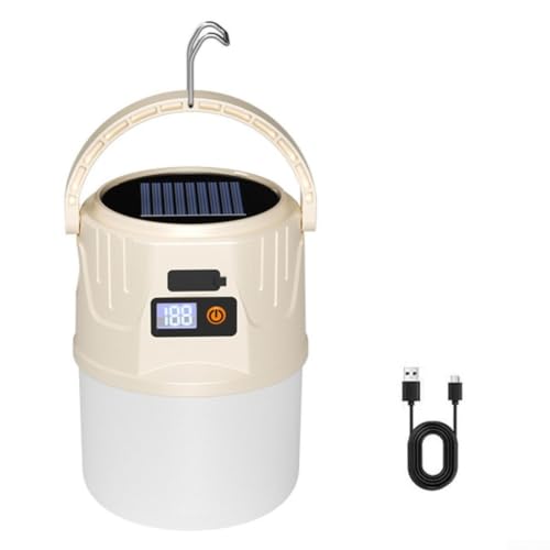Linterna solar portátil con carga USB, luz LED de camping, regulable, 300 lúmenes, resistente al agua, para pesca al aire libre, jardín, 110 mm