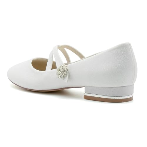 Girls Womens Elegant Formal Flats Mary Jane Slip-on Glitter Rhinestone Evening Wedding Shoes3