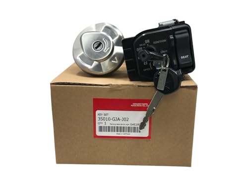 Cyclemax One Pack compatible with Honda Ignition Switch Lock Set 16+ NCW50 Metropolitan Keys Fuel Gas Cap Kit S282 35010-GJA-J02 Contains One Ignition Switch Lock Set and a Funnel
