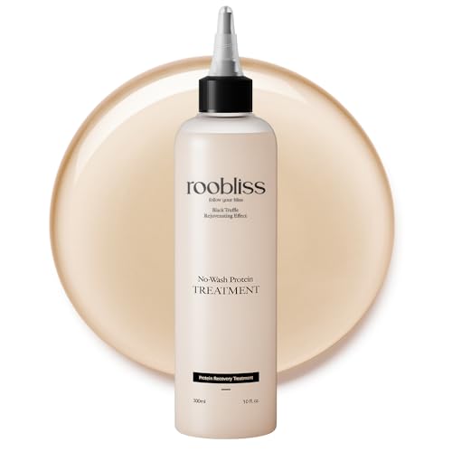 ROOBLISS No-Wash Leave In Hair Treatment - Black Truffle Protein & Collagen Hair Repair for Damaged or Dry Hair | Lightweight Detangling & Frizz Control | Korean Hair Care | 10 fl oz / 300 mL