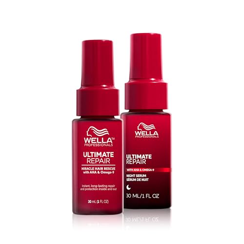 Wella Professionals - Pack Ultimate Repair - Sérum Ultimate Night Repair 30ml + Miracle Hair Rescue 30ml - Tratamiento Reparador Para Cabello Dañado, Antiencrespamiento, Para Todo Tipo de Cabello