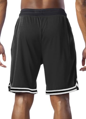 Men's Basketball Shorts.Breathable, Stretchy, Quick-Dry with Zipper Pocket2