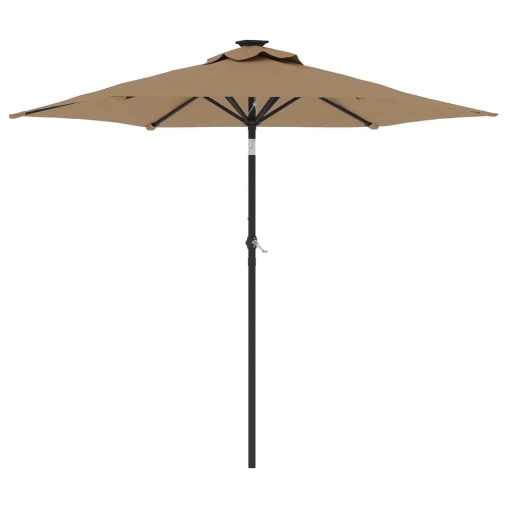 Homgoday Sombrilla de jardín con Poste de Acero Taupe 225x225x212 cm Sombrilla Terraza Exterior, Sombrilla Jardín Grande Orientable Jardín Parasol Balcón
