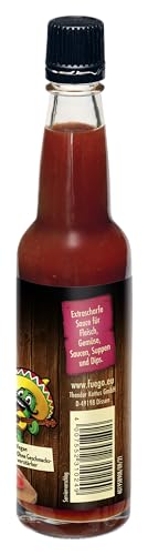 Fuego - Jalapeño Sauce Extra HOT | Extraschärfe zum Verfeinern von Fleisch, Gemüse | Zum Würzen von Saucen und Dips | Vegan, ohne Geschmacksverstärker | 100 ml in der Glasflasche