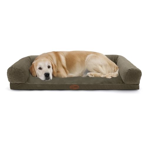 PATAM Lettino per Cani e Gatti, Cuccia Divano Sfoderabile, Antiscivolo, Moon Marrone, Extra-Large 105x71x16 cm