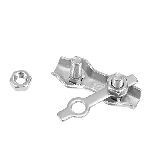 Uxcell 4Pcs 304 Stainless Steel Duplex Wire Rope Clip Cable Clamp Suit For 1Mm-1.5Mm Rope #TOP4