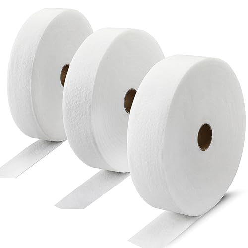 HunnmingRe 3 Rolls Batting Strips, 2 1/2, 2 1/4, 2 Inches, Total 150 Yard Cotton Blend Batting Roll Fabric Strips for DIY Sewing Quilts Needle Punched Braided Rug Purse