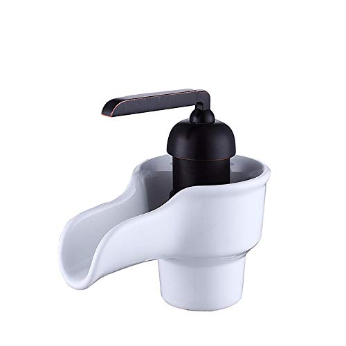 T-TLJW Negro Retro Faucet Cocina Baño Tipo de extracción water-tapGrifo de lavabo de cobre, mueble de baño, lavatorio de lavabo caliente y frío, bronce negro