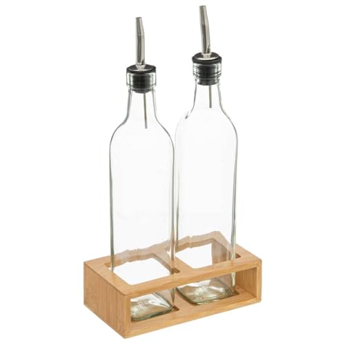 5five - bouteilles huile vinaigre verre bambou 0,48l