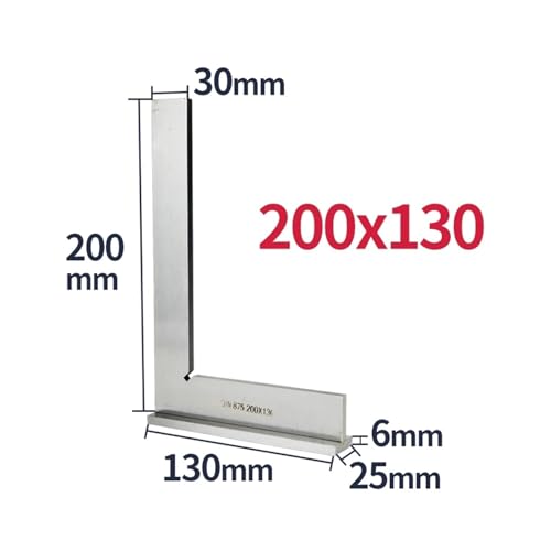 Escuadra de borde plano de metal macizo 200x130 mm con base de alta resistencia geométrica 2
