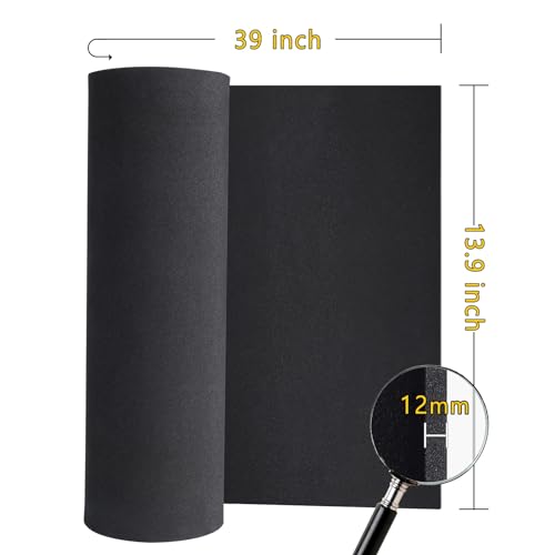 Image of Black Eva Foam Sheets roll, Premium eva Craft Foam 12mm Thick, 13.9 inch x 39 inch, High Density 86kg /m3 for Halloween Cosplay Costume, Crafts, DIY Projects by MEARCOOH