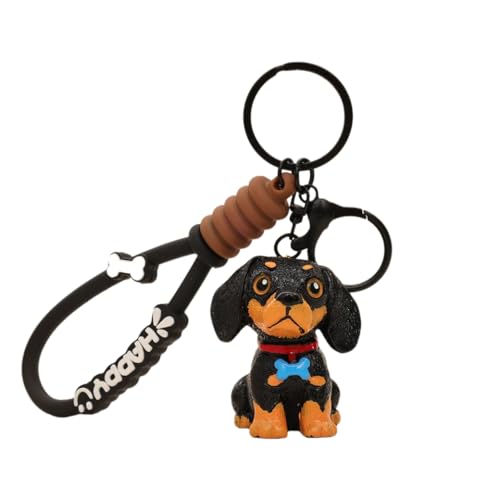 Image of Resin Dachshund Sausage Dog Keychain Keyring For Women Y2k Bag Pendant Couple Car Key Chains Jewelry Gift Decoration Accessories