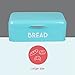 Retro Bread Box For Kitchen Countertop, Metal, (Turquoise) By Home Basics, Vented With Hinge Top Large Bread Box Keeps Loaves, Bagels, Croissants Fresh