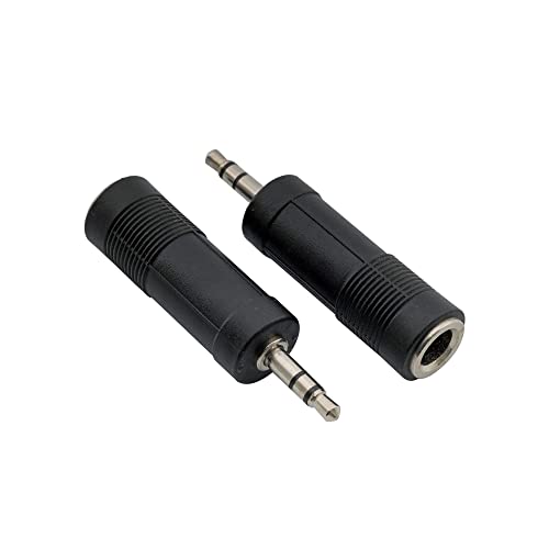 Musiclily Audio Adattatore Stereo Jack 3.5Mm Maschio A 6.35Mm Femmina, Nero (2 Pezzi)