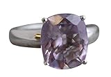 Handmade Anillo de plata esterlina con amatista, tamaño 20 (US Size 9 / Diameter 19)