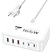 Produktbild USB C Ladegerät, 165W 6-Port USB Mehrfach Ladegerät, 100W Schnellladegerät USB C PD 3.0 Power Adapter, USB Netzteil für MacBook Pro/Air,iPhone 16/15/14/13,Samsung S24/S23