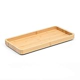 Bamboo Tray for Bathroom, Bamboo Vanity Tray, Bamboo Toilet Tank Top Decorative Tray - Holds Small...