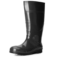 Ladeheid Men's PVC Wellington Boots Rubber Boots Wellies Rain Boots LA-914 (Black, 12 UK)