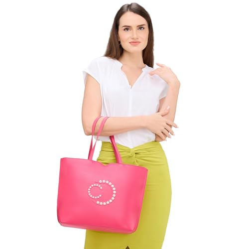 Image of Caprese Pink Cloud Tote Medium Pink Solid Women's Office Handbag