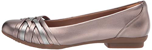 Clarks Women's Sara Clover Ballet Flat, Metallic Combination Synthetic, 11 Narrow #TOP7