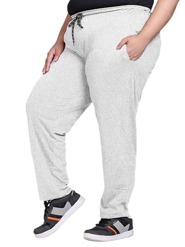 Image of Elite soul Womens Regular Fit Cotton Track Pants | Casual & Sports Trousers | Plus Size Bottoms for Lounge, Gym & Night Wear | Sizes XL, 2XL, 3XL, 4XL, 5XL