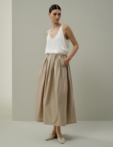 LilySilk Women Silk Skirt A-line Bubblle Full-Length Pure Silk Skirt for Womens Daily Work3