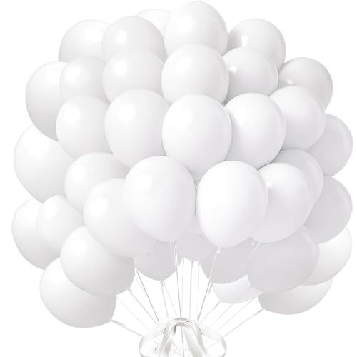 Image of 160Pcs White Balloons 12 Inch Latex Balloons for Baby Shower Birthday Wedding Party Decorations