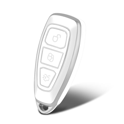 Coque de clé Ford Mondeo Focus en TPU premium argenté élégant