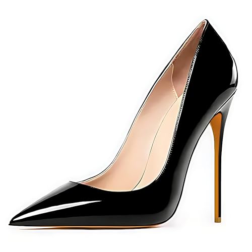 Image of Women's Pointed Toe Shallow Stiletto Heels 4.7 Inch Pumps Wedding Party Banquet Shoes