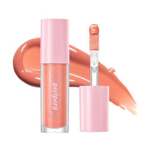 Peripera Ink Glasting Lip Gloss, Non-Sticky, Gloss Shine, 4XL Wand for Easy Application, Korean Lip Gloss, Fuller Looking Lips, Buttery Soft, Long Lasting Lip (004 GOOD ON YOU)