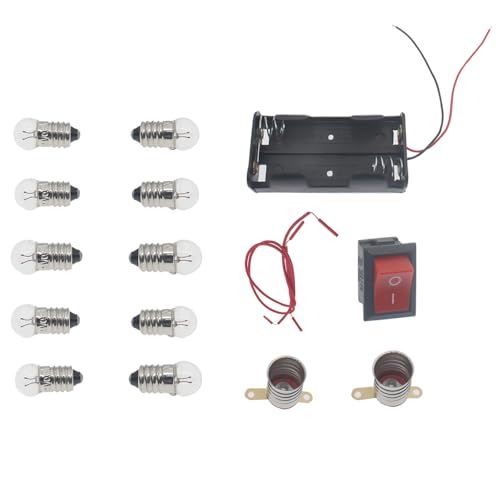 OZXNO 1set Electrical Circuit Experiment Kit Black DIY Physics Electric Circuit Learning Starter Kit for Home School Educational Kit (Bulb Rated Voltage: 2.5V)