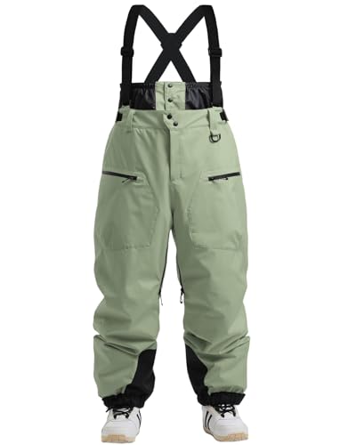 IMPHUT Ski Pants Snowboard Pants for Men, Baggy Snow Pants Insulated Waterproof Windproof, Mens Snow Bibs Overall