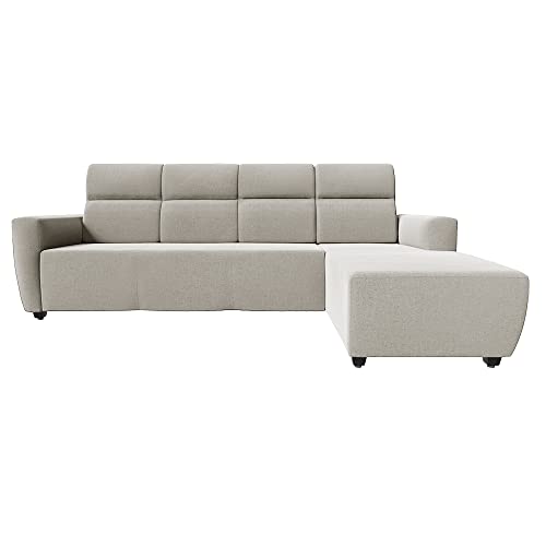 Image of Wakefit Sofa Set | 3 Year Warranty | Sofa 3 Seater, 3 Seater Sofa for Living Room, Wooden Sofa Set, 3 Seater + Left Aligned, Sofa for Living Room - Belize(Reflection : White)