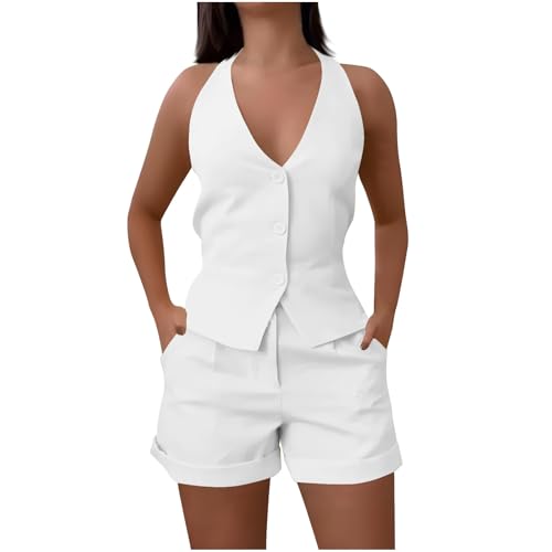 NSICBMNO White Piece Outfits Women Formal Co Ord Sets Shorts