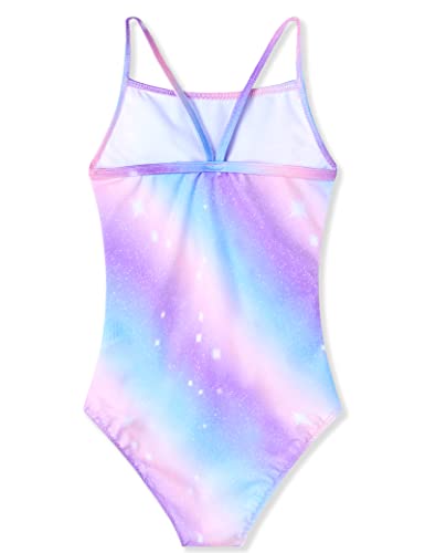 Image of TENVDA Girl's One Piece Swimsuit Sparkle Sleeveless One-Piece Bathing Suits Swimwear for Kids 2-12 Years Old