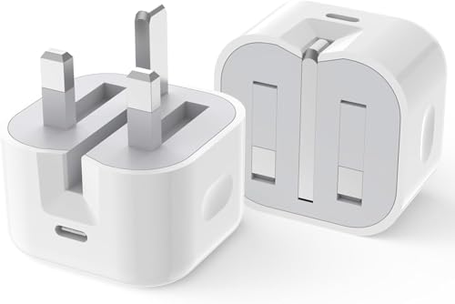 iPad Charger Plug USBC,2Pack 20W Apple Plug USBC USB-C Power Adapter UK Fast Charge for Pro 12.9 11 13 inch 4th 5th 6th M4 Generation/Air 10.9 11 5th Gen M2 M3/Mini 6 7/i Pad 5-10th A16 11th 2017-2025