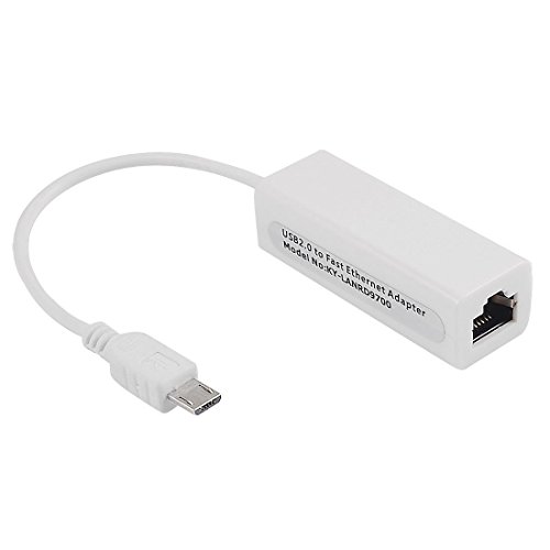 Technotech Micro USB to RJ45 LAN Ethernet Port 10/100 Mbps Cable Adapter White - Image 2
