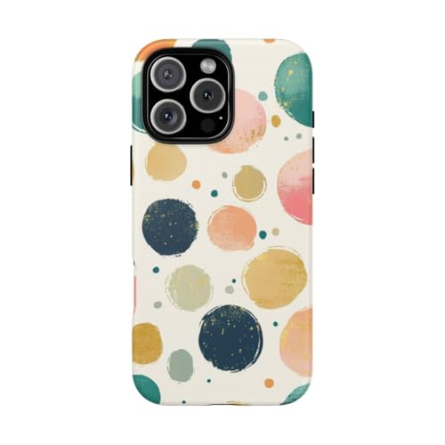 Coque iPhone 16 Pro Max à pois colorés pour un style urbain mat