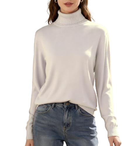 Image of SANGTREE Women's Turtleneck Sweaters Long Sleeve Pullover Tops | Breathable Lightweitht Fabric| Fall Winter Fashion Outfits| Perfect for Daily,Office,Vacations,Holiday,Family Gatherings Etc.