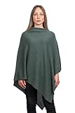 DALLE PIANE CASHMERE - Poncho 100% cachemira - Hecho en Italia - Mujer, verde salvia, Talla única