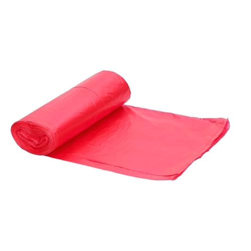 12 Rollos de bolsas de basura roja 100L (85x105 cm) - Galga150 (Extra Fuerte) ecológicas y compostables – 25 bolsas por rollo