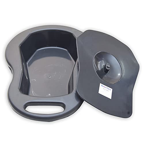 Image of SMARTCARE Unisex Polypropylene Bed Pan with Lid - Comfort and Convenience | Hygienic Solution for Bedridden Individuals (Black)